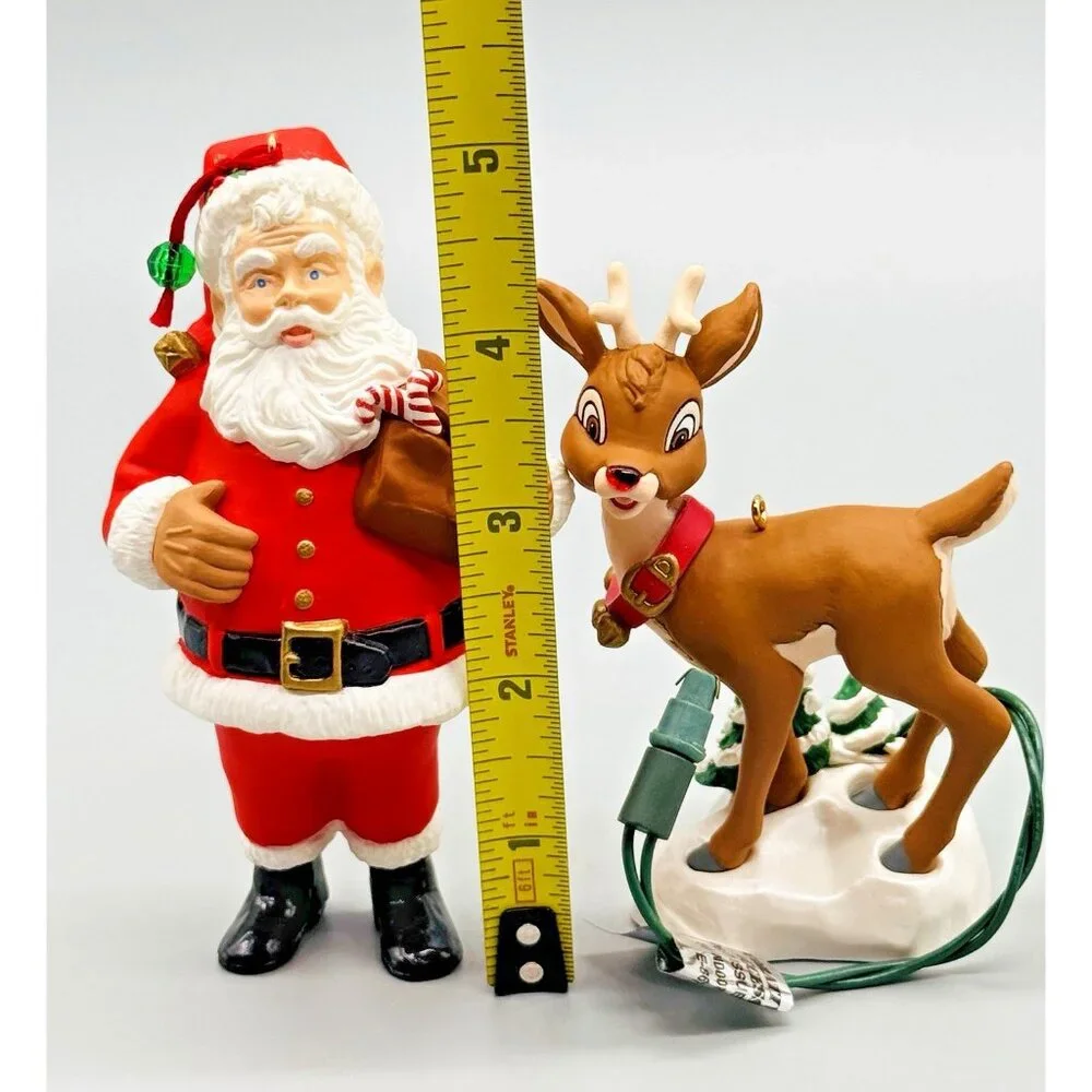 Hallmark Keepsake Collectors Club Santa Rudolph Red Nosed Reindeer 1996 Lot of 2